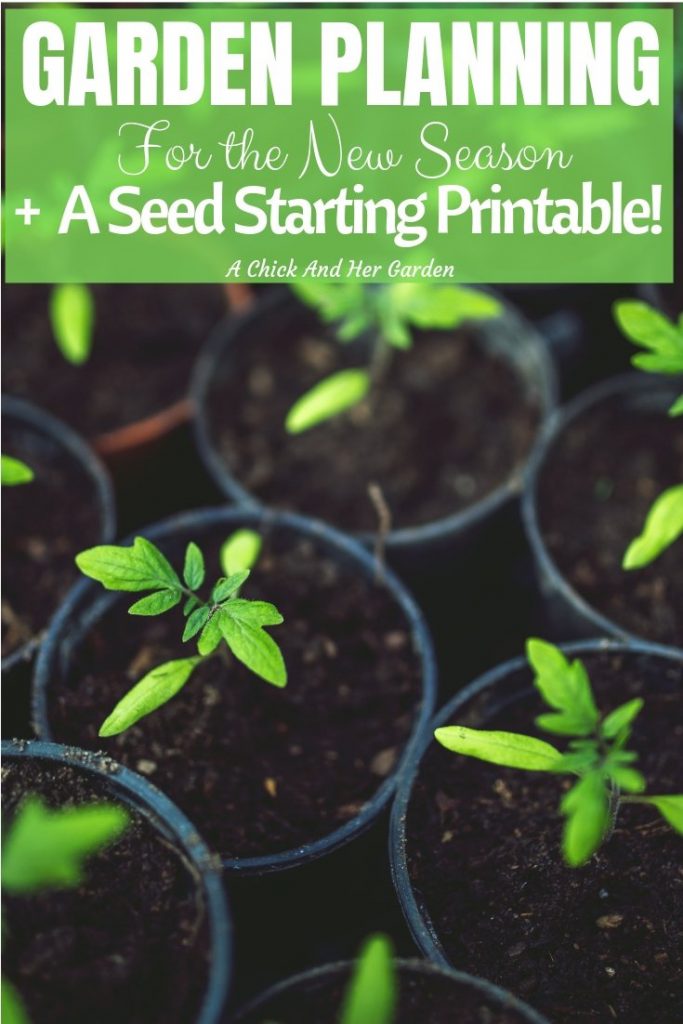 I love starting with a clean slate in the garden every Spring! This post, and printable made it so easy to planout the garden this season! #gardenplanning  #gardening #springgarden #seedstarting #gardeningforbeginners #achickandhergarden