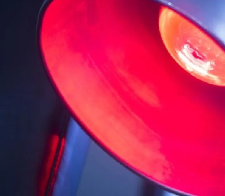 close up of a heat lamp