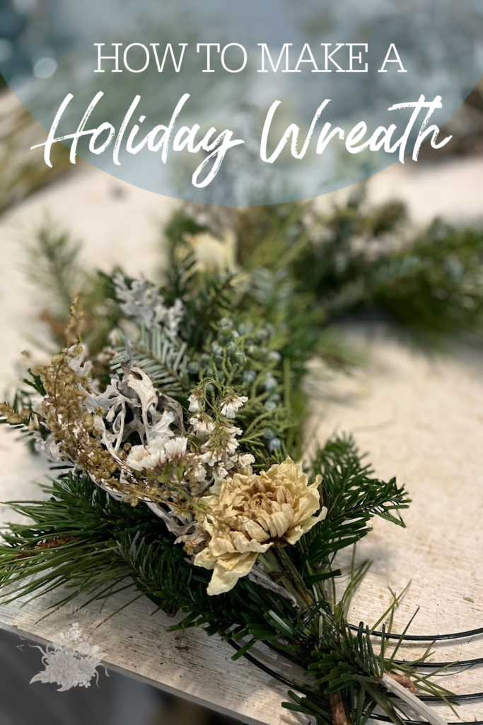 Make your own festive holiday wreath with fresh evergreens and dried naturals!